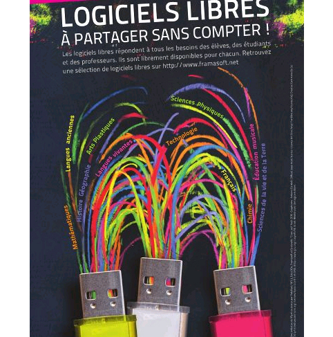 Aperçu de l'affiche de sensibilisation au logiciel libre pour l'éducation.